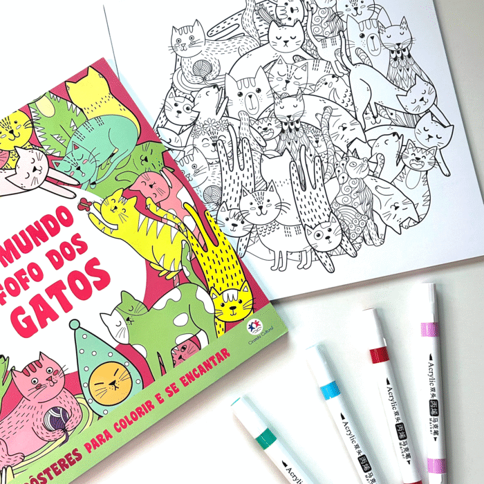Caderno de Colorir "O mundo fofo dos gatos" - Imagem 1