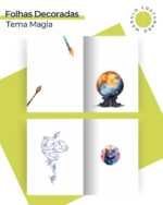 Caderneta Flexível Folhas Decoradas Magia - Imagem 2